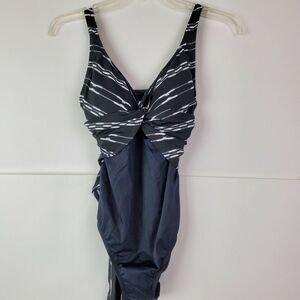 24th & Ocean Medium Slimming One Piece Black Women's Swim Suit GUC